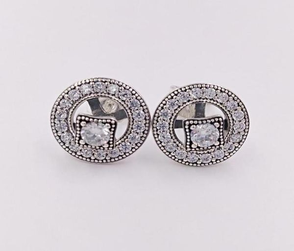 

studs vintage allure clear cz authentic 925 sterling silver fits european style jewelry andy jewel 290721cz6212888, Golden;silver