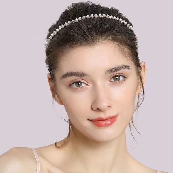 

wedding hair jewelry xlentag handmade natural freshwater pearl headband bridal headdress fashion exquisite accessories gift gh0057 230729, Slivery;golden