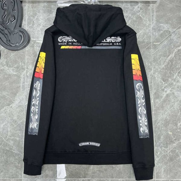 

luxury men's classics sweatshirts jackets brandch hoodies zipper hooded men women designers sanskrit horseshoe cross pullover sweater h, Black
