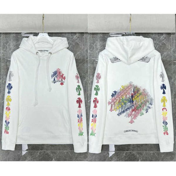 

sweatshirts luxury men's fashion jackets brand ch hoodies zipper hooded men women designers sanskrit horseshoe cross pullover sweater h, Black