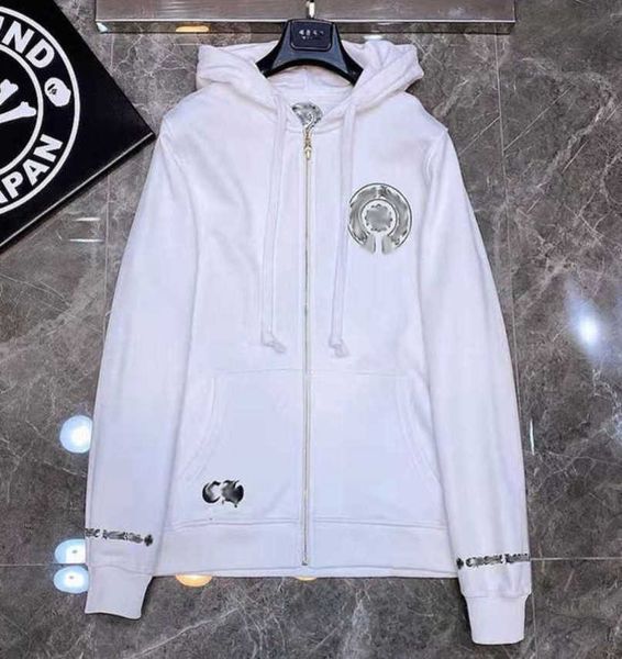 

men's sweatshirts luxury fashion jackets brandch hoodies zipper hooded men women designers sanskrit horseshoe cross pullover sweater ho, Black;brown