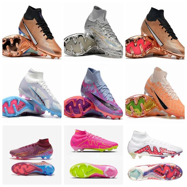

mens big kids soccer shoes cleats mercurlal superfiy chaussure football elite fg youth blast mbappe cristiano ronaldo zapatos de futbol spee, Black