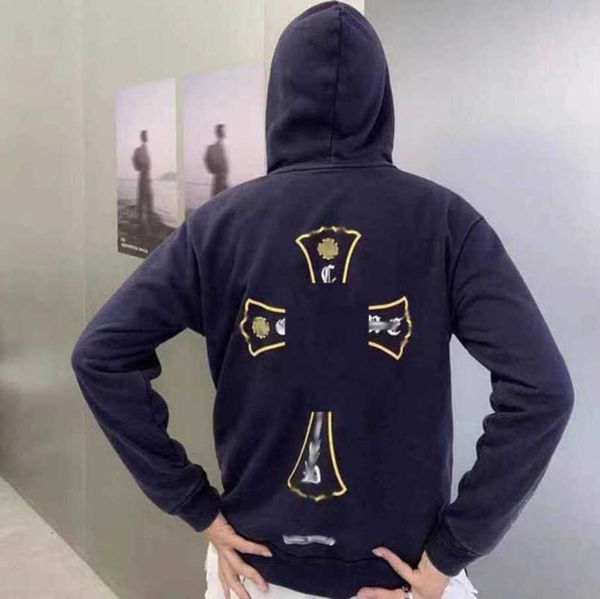 

men's classics luxury jackets hoodies brand ch sweatshirts designers zipper hooded sweater men women casual pullover sanskrit horseshoe, Black;brown