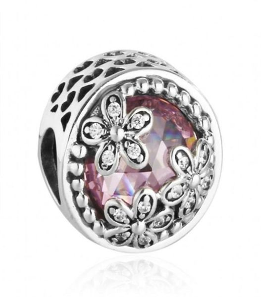 

dazzling daisy meadow charms beads authentic 925 sterling silver jewelry pink crystal flower bead for diy winsome bracelets making9097298, Black