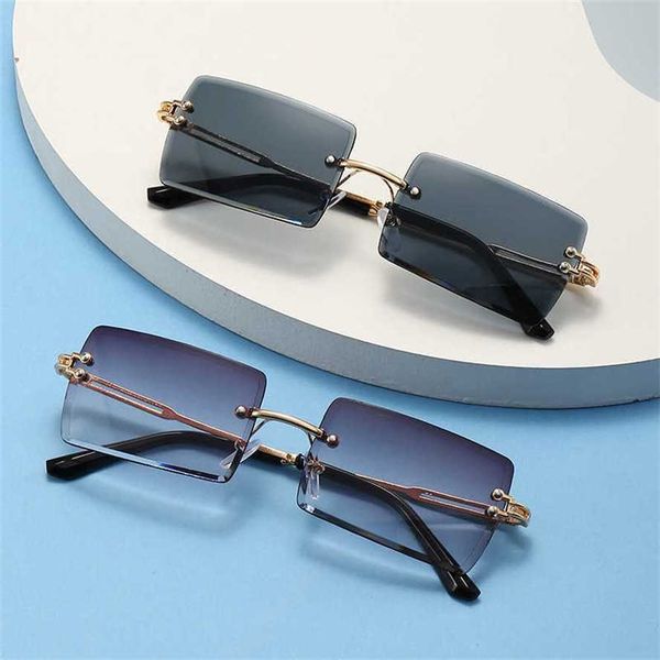 

50% off wholesale of new frameless cut edge women's net red metal sunglasses fashion uv proof sunglasses, White;black
