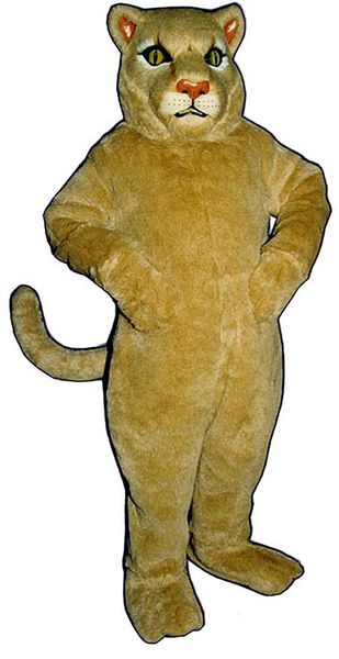 

cougar mascot costume cartoon fancy dress fast shipping size, Red;yellow