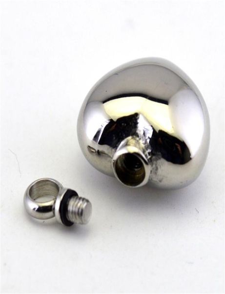 

stainless steel cylinder love heart openable cremation jewelry keepsake memorial heart ashes urn necklace ash holder n5086096, Silver