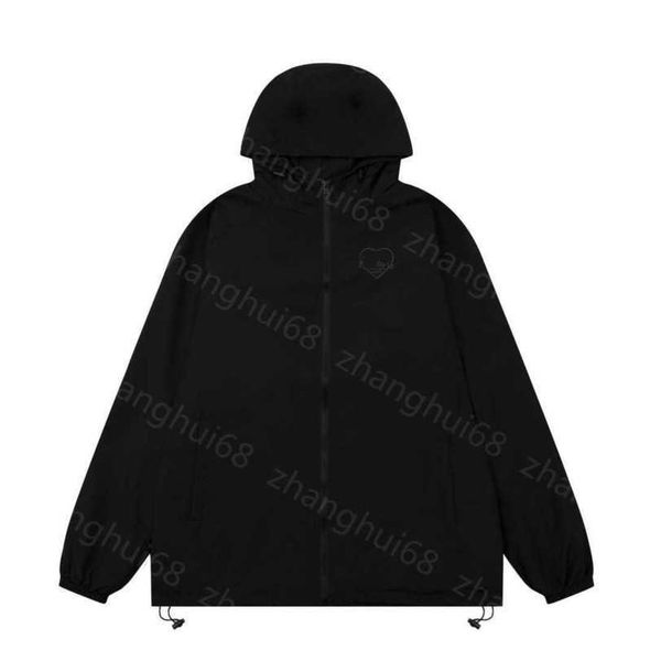 

23ss designer men jacket lettered logo embroidered hooded zipper jacket on chest men clothes a1, Black;brown