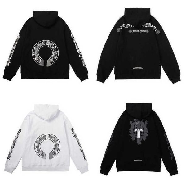 

luxury men's fashion jackets hoodies brandch sweatshirts designers zipper hooded sweater men women casual pullover sanskrit horseshoe h, Black;brown