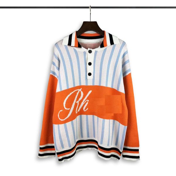 

ru mens designer sweater luxurious pullover thickened warm mens designer polo embroidered knit jumper womens hoodie striped crew neck pullov, White;black