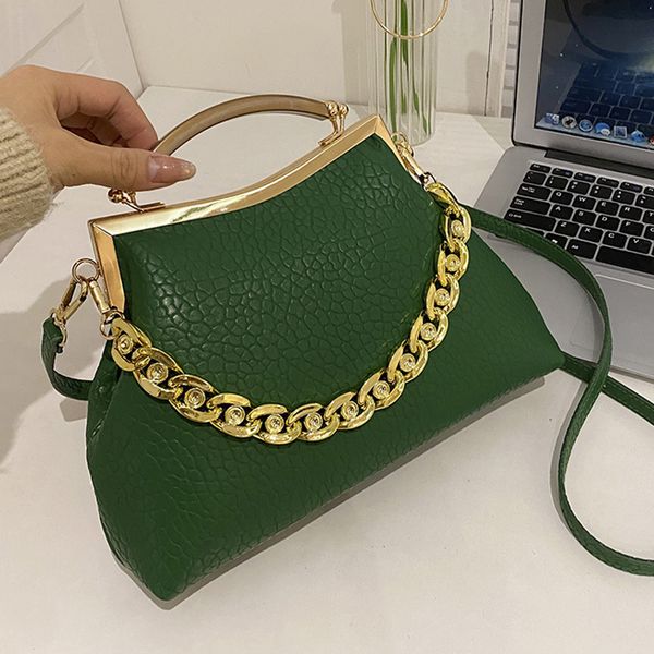 

evening bags 2023 brand women handbag and purses designer pleated shell clutch mental handle chain crossbody shoulder 230729