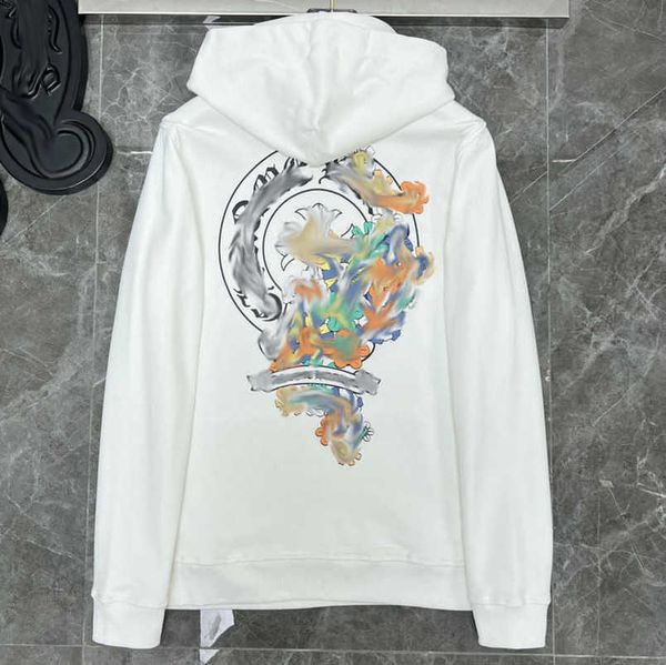 

men's luxury fashion sweatshirts jackets brandch hoodies zipper hooded men women designers sanskrit horseshoe cross pullover sweater ho, Black