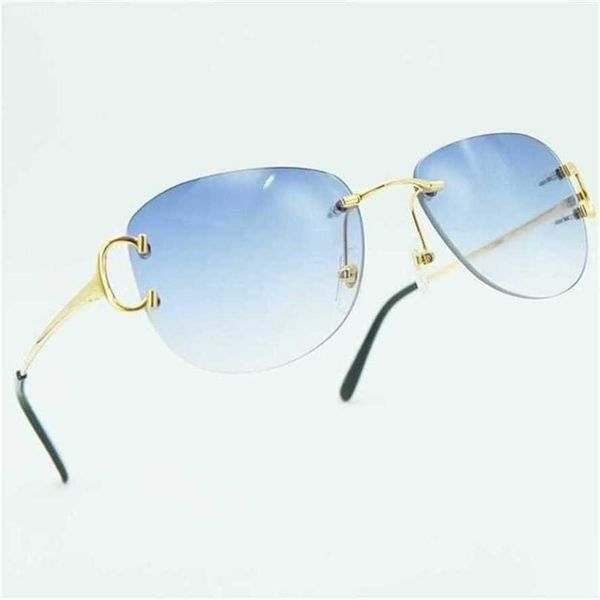 

50% off sunglasses 2023 metal rimless square big luxury mens sunglass carter glasses brand desinger shade for menkajia new, White;black