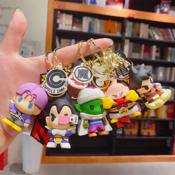 

fashion blogger designer jewelr famous japanese anime character doll key pendant soft glue mobile phone keychains lanyards keyrings wholesal, Slivery;golden