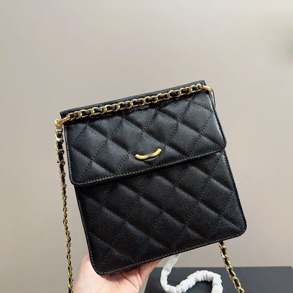 

23a caviar leather women designer mini backpack bag gold metal hardware matelasse chain turn lock shoulder flap square handbag luxury purse