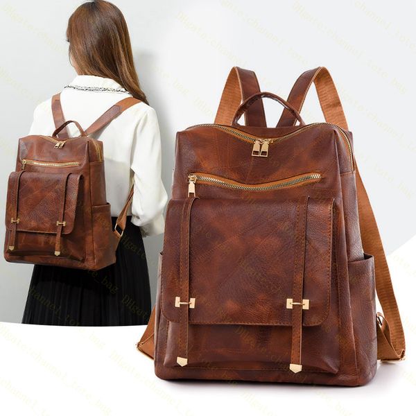 

Vintage PU Leather Backpack Fashion mens high quality backpack, Peach