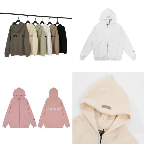 

essentail hoodie mens designer hoodie cotton loose sweatshirt street hip hop style sports zip up hoodie couple luxury autumn y2k hoodie pink, Black