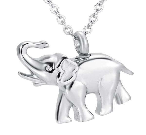 

lovely white elephant necklace stainless steel cremation jewelry memorial humanpet ashes urn pendant women men kids fashio5477330, Silver
