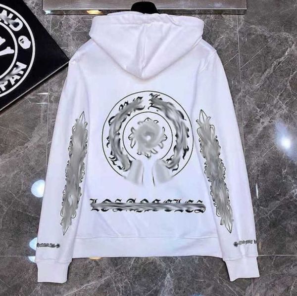 

fashion men's luxury sweatshirts jackets brand ch hoodies zipper hooded men women designers sanskrit horseshoe cross pullover sweater h, Black;brown