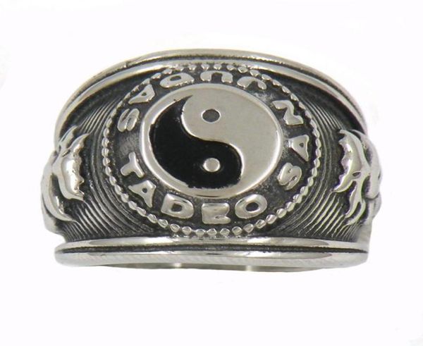 

fanssteel stainless steel vintage mens or wemens jewelry signet chinese taoism ying yan symbol ring 14w1355661306701183, Silver
