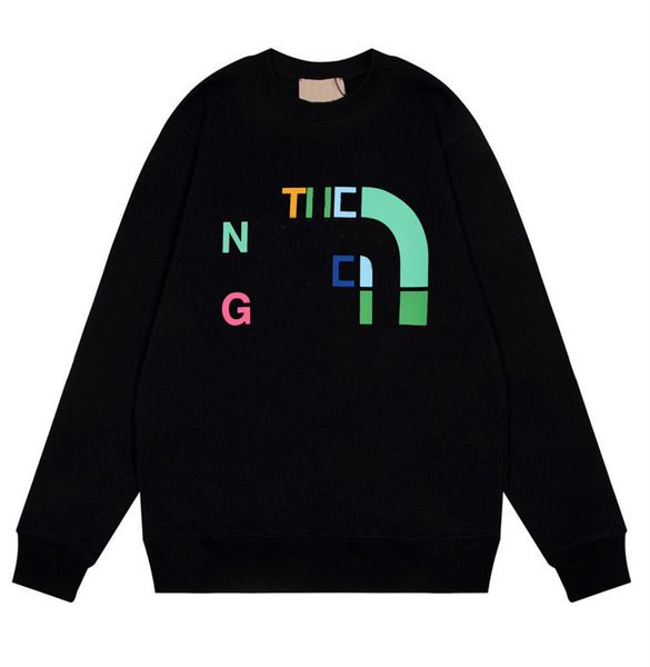 

2023 latest men's and women's hoodie fashion trend hip-hop autumn and winter street round neck long-sleeved hooded pullover clothe, Black