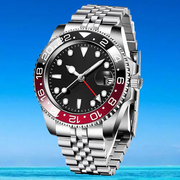 

high-end watch class men's watches ceramic ring automatic mechanical watch 40mm 8215 movement 904l sapphire calendar waterproof luxury, Slivery;brown
