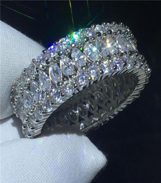 

luxury finger ring 925 sterling silver 5a sona cz engagement wedding band rings for women bridal jewelry293j93532405642904, Slivery;golden