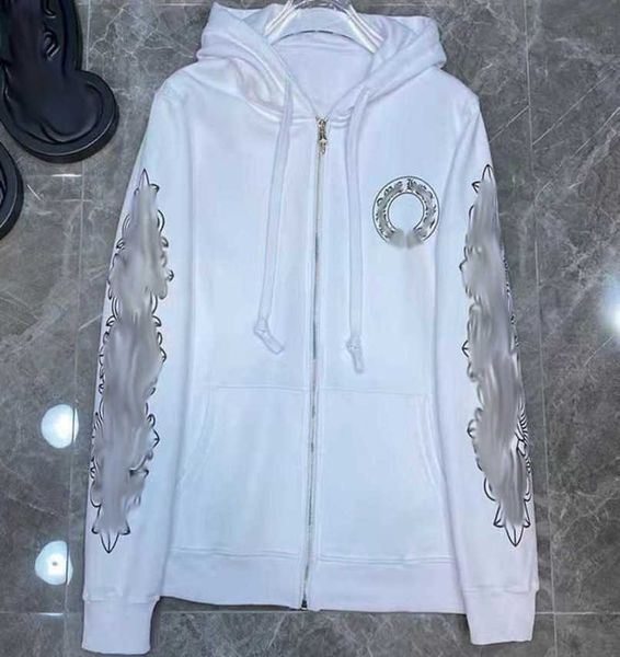 

fashion luxury jackets men's hoodies brandch sweatshirts designers zipper hooded sweater men women casual pullover sanskrit horseshoe h, Black