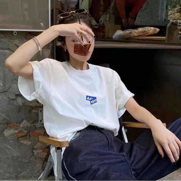 

genuine ader error origami letter short sleeve men's and women's t-shirt loose couple pure cotton base ins fashion brand summer, Black;brown