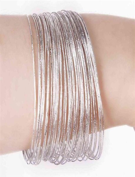 

50pcs bulk fashion silver color ultra thin hoop bracelet cuff bangle wristband26001889223, Golden;silver