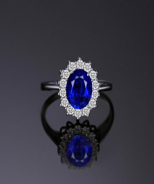 

blue sapphire engagement 925 sterling silver ring wedding jewelry desinger rings89107761350563