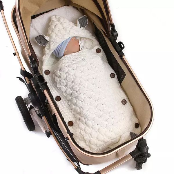 

blankets swaddling baby winter swaddle wrap blankets knitted toddler infant baby swaddle kids warm stroller crib envelope born baby blankets