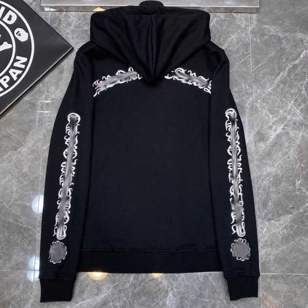 

men's luxury fashion sweatshirts jackets brandch hoodies zipper hooded men women designers sanskrit horseshoe cross pullover sweater ho, Black;brown
