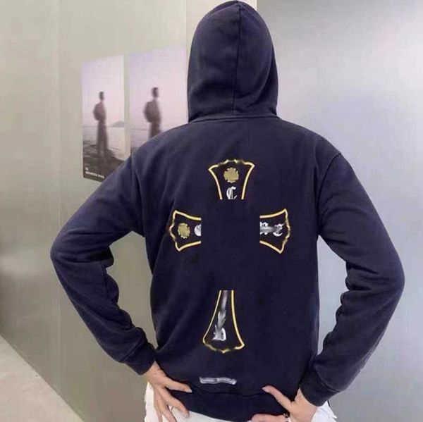 

men's luxury classics jackets hoodies brandch sweatshirts designers zipper hooded sweater men women casual pullover sanskrit horseshoe, Black