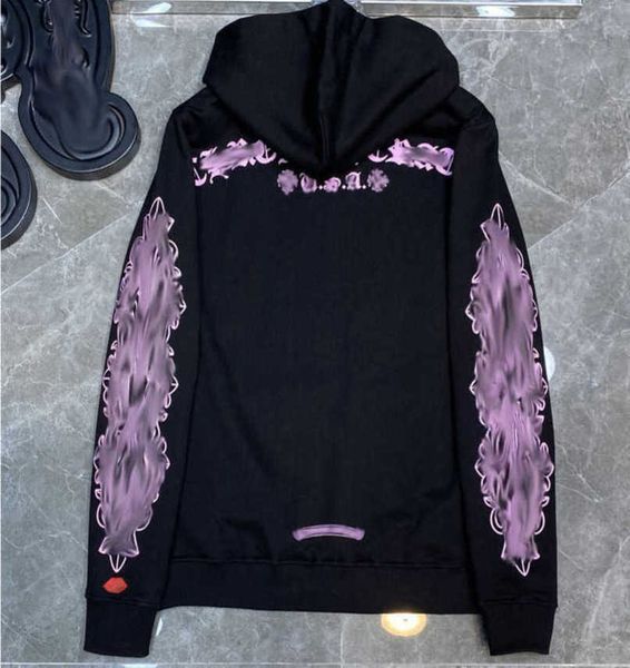 

men's jackets classics luxury hoodies brandch sweatshirts designers zipper hooded sweater men women casual pullover sanskrit horseshoe, Black;brown