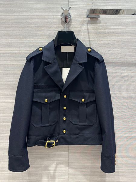

fashion cool navy color loose short design trench coat women turn-down collar long sleeve single breasted slim belt casual coats, Black;brown
