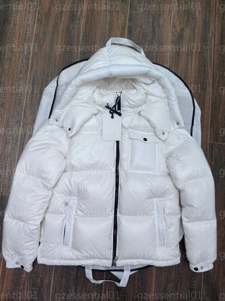 

monclears jacket down mens winter coats womens warm three-color striped webbing elegant luxury goose-down designer clothes women puffer coat, Black