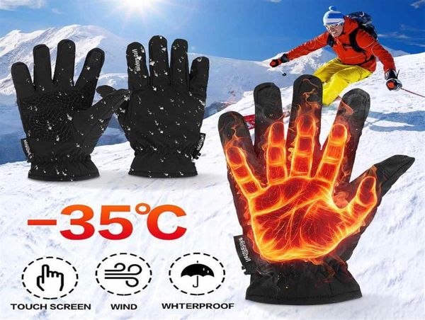 

ski gloves waterproof fleece thermal gloves snowboard snowmobile men women winter for sonwboarding sports and entertainment194t1953983