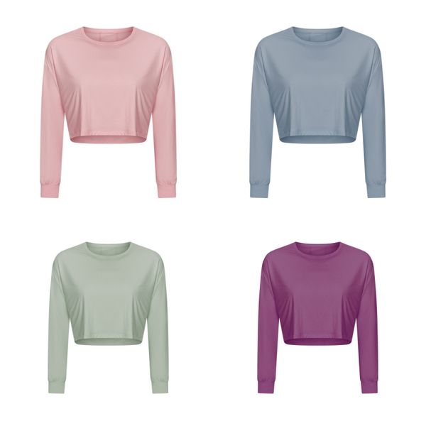 

yoga suit round neck sweater sports round neck long sleeve casual loose sweatshirt