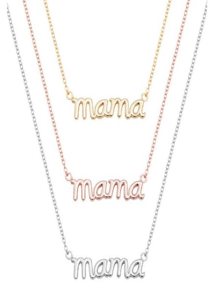 

small mama mom mommy letters necklace stamped word initial love alphabet mother necklaces for thanksgiving mother039s gifts5615439, Silver