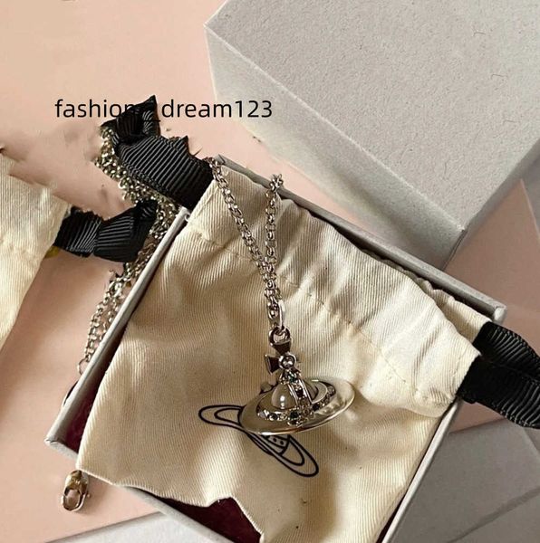 

pendant necklaces designer brand letter vivian chokers luxury women fashion jewelry metal pearl necklace cjeweler westwood tidal flow design, Silver