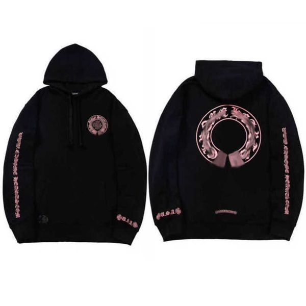 

men's luxury fashion jackets hoodies brand ch sweatshirts designers zipper hooded sweater men women casual pullover sanskrit horseshoe, Black;brown