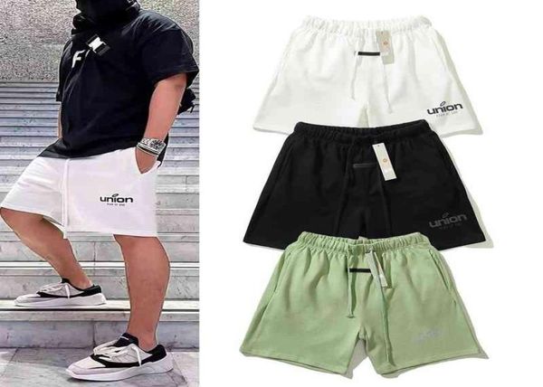 

f0g multi thread s joint union sports shorts 3m reflective casual loose capris men's and women's summer3386860, Black