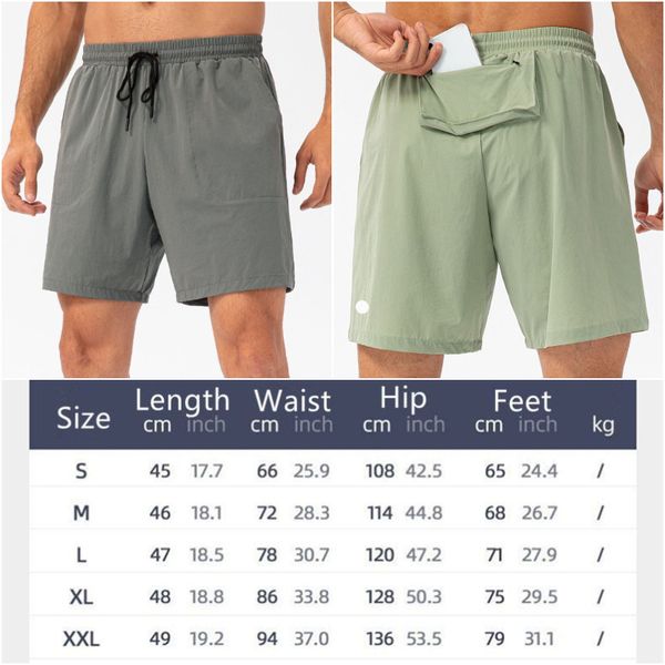 

ll-21412 mens shorts yoga outfit men fifth pants running sport trainer short trousers sportswear gym exercise fitness wear with pocket fast