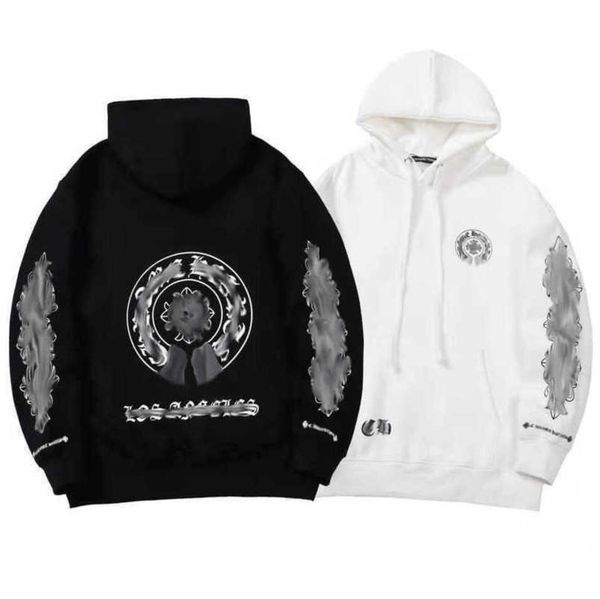 

luxury men's classics jackets hoodies brandch sweatshirts designers zipper hooded sweater men women casual pullover sanskrit horseshoe, Black;brown