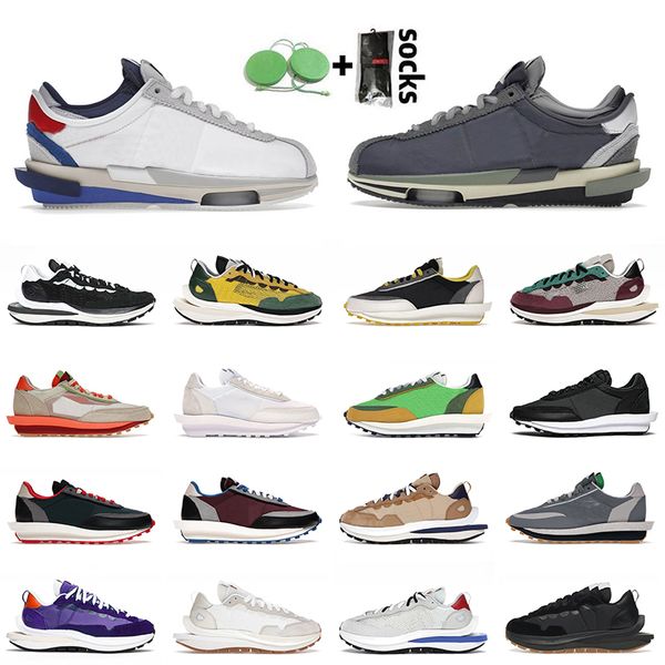 

sacais x fragment arrival blazer vaporwaffle running shoes men women cortez waffles ldv grey bright citron sesame blue gum sports jogging tr