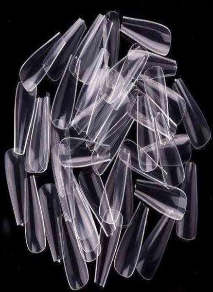

makartt long 2019 nail art tips clearnatural coffin nails art tips flat shape full cover acrylic tips 500pcsbag7734631