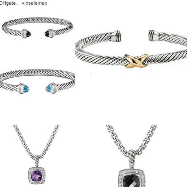 

necklace dy jewelrys bracelet sliver mens womens platinum pearl head fashion versatile twist bracelets jewelry plated twisted, Black
