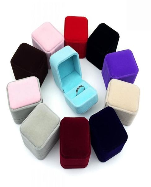 

fashion velvet jewelry boxes cases for only rings stud earrings jewelry gift packaging display 5cm6cm45cm6899342, Black;white