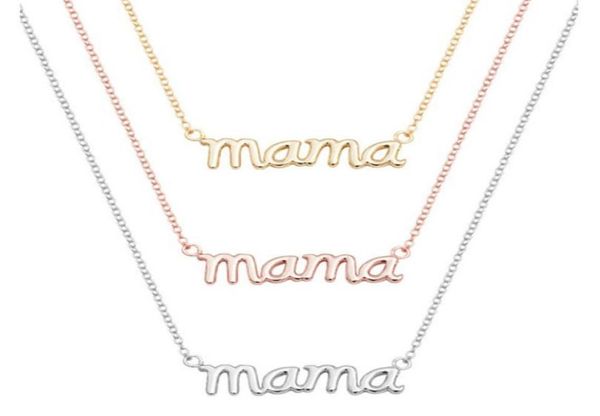 

small mama mom mommy letters necklace stamped word initial love alphabet mother necklaces for thanksgiving mother039s gifts8209930, Silver